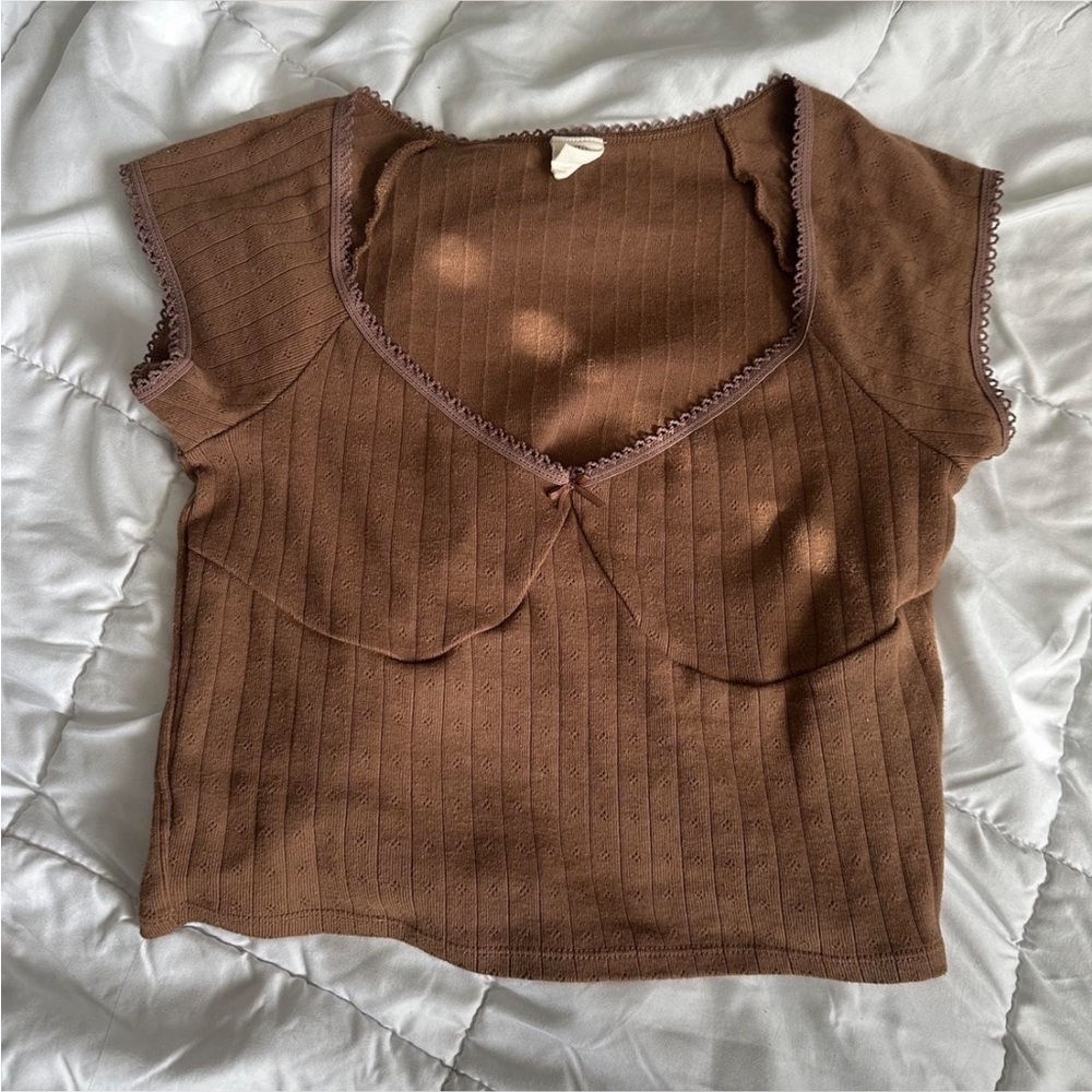Brown crop top